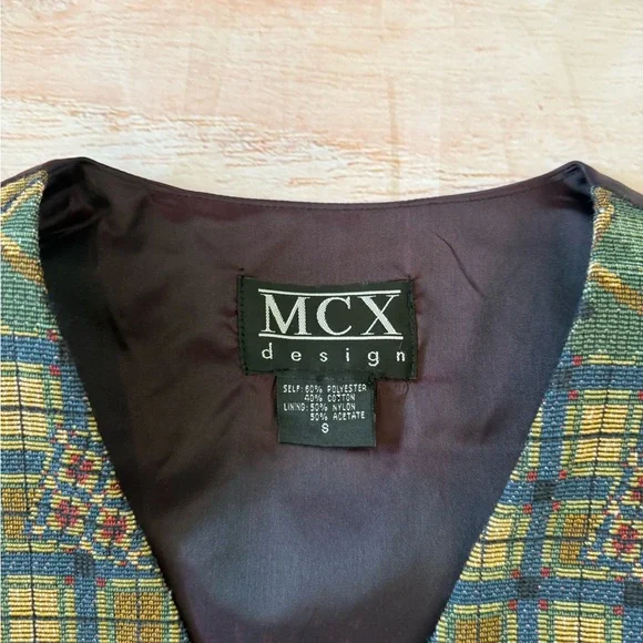 Vintage MCX Design Tapestry Vest Cowboy Western Horse Size Small equestrian - Picture 5 of 6